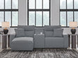 Modmax II Salt and Pepper 3-Piece Power Reclining Sectional with LAF Chaise by Ashley at Eve Furniture