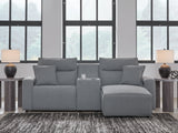 Modmax II Salt and Pepper 3-Piece Power Reclining Sectional with RAF Chaise by Ashley at Eve Furniture