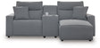 Modmax II Salt and Pepper 3-Piece Power Reclining Sectional with RAF Chaise by Ashley at Eve Furniture