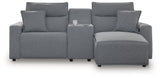 Modmax II Salt and Pepper 3-Piece Power Reclining Sectional with RAF Chaise by Ashley at Eve Furniture