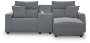 Modmax II Salt and Pepper 3-Piece Power Reclining Sectional with RAF Chaise by Ashley at Eve Furniture