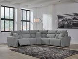 Modmax II Salt and Pepper 5-Piece Power Reclining Sectional by Ashley at Eve Furniture