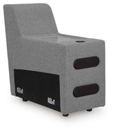 Modmax II Salt and Pepper 7-Piece Power Reclining Sectional with Audio Consoles by Ashley at Eve Furniture