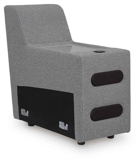Modmax II Salt and Pepper 7-Piece Power Reclining Sectional with Audio Consoles by Ashley at Eve Furniture