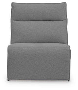 Modmax II Salt and Pepper 7-Piece Power Reclining Sectional with Audio Consoles by Ashley at Eve Furniture