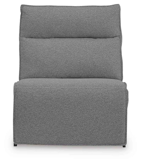 Modmax II Salt and Pepper 7-Piece Power Reclining Sectional with Audio Consoles by Ashley at Eve Furniture