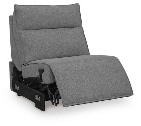 Modmax II Salt and Pepper 7-Piece Power Reclining Sectional with Audio Consoles by Ashley at Eve Furniture