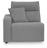 Modmax II Salt and Pepper 7-Piece Power Reclining Sectional with Audio Consoles by Ashley at Eve Furniture