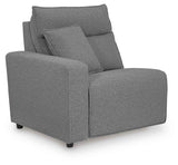 Modmax II Salt and Pepper 7-Piece Power Reclining Sectional with Audio Consoles by Ashley at Eve Furniture