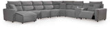 Modmax II Salt and Pepper Salt and Pepper 8-Piece Power Reclining Sectional with Console by Ashley at Eve Furniture
