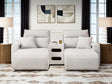 ModMax II Stone 3-Piece Power Reclining Sectional with Chaise and Audio Console by Ashley at Eve Furniture