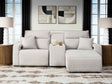 ModMax II Stone 3-Piece Power Reclining Sectional with Chaise and Console by Ashley at Eve Furniture