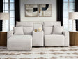 ModMax II Stone 3-Piece Power Reclining Sectional with Chaise and Console by Ashley at Eve Furniture