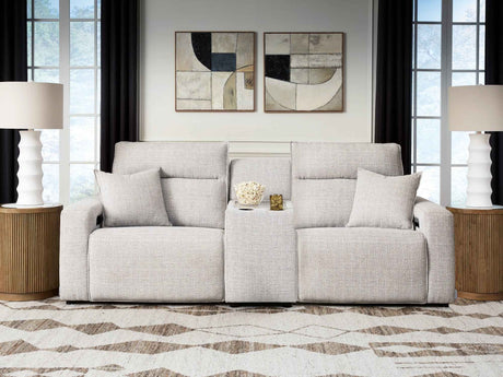 ModMax II Stone 3-Piece Power Reclining Sectional with Console by Ashley at Eve Furniture