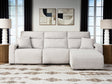 ModMax II Stone 3-Piece Reclining RAF Sofa Chaise by Ashley at Eve Furniture