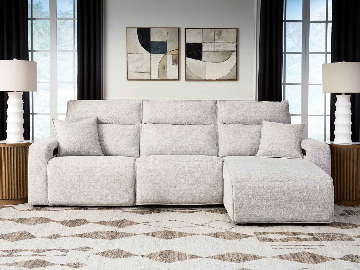 ModMax II Stone 3-Piece Reclining RAF Sofa Chaise by Ashley at Eve Furniture