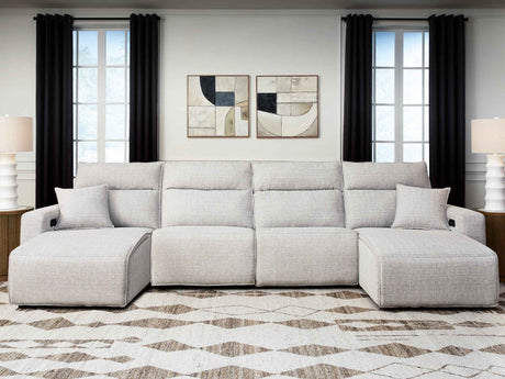 ModMax II Stone 4-Piece Power Reclining Sectional with Chaise by Ashley at Eve Furniture