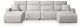 ModMax II Stone 4-Piece Reclining Sectional with Double Chaise by Ashley at Eve Furniture