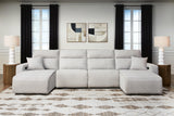 ModMax II Stone 4-Piece Reclining Sectional with Double Chaise by Ashley at Eve Furniture
