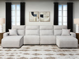 ModMax II Stone 4-Piece Reclining Sectional with Double Chaise by Ashley at Eve Furniture
