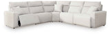 ModMax II Stone 5-Piece Power Reclining Sectional by Ashley at Eve Furniture