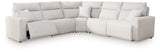 ModMax II Stone 5-Piece Power Reclining Sectional by Ashley at Eve Furniture
