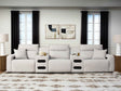 ModMax II Stone 5-Piece Power Reclining Sectional with Audio Consoles by Ashley at Eve Furniture