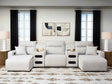 ModMax II Stone 5-Piece Power Reclining Sectional with Chaise and Audio Consoles by Ashley at Eve Furniture