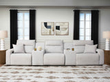 ModMax II Stone 5-Piece Power Reclining Sectional with Consoles by Ashley at Eve Furniture