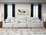 ModMax II Stone 5-Piece Power Reclining Sectional with Consoles by Ashley at Eve Furniture