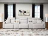 ModMax II Stone 5-Piece Power Reclining Sectional with Consoles by Ashley at Eve Furniture