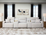 ModMax II Stone 5-Piece Power Reclining Sectional with Consoles by Ashley at Eve Furniture