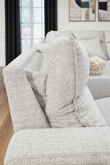 ModMax II Stone 6-Piece Power Reclining Sectional with Chaise and Console by Ashley at Eve Furniture