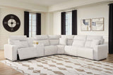 ModMax II Stone 6-Piece Power Reclining Sectional with Console by Ashley at Eve Furniture