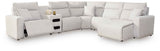 ModMax II Stone 6-Piece Reclining Sectional with Chaise and Audio Console by Ashley at Eve Furniture