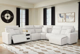 ModMax II Stone 6-Piece Reclining Sectional with Chaise and Audio Console
