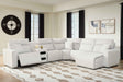ModMax II Stone 6-Piece Reclining Sectional with Chaise and Audio Console by Ashley at Eve Furniture