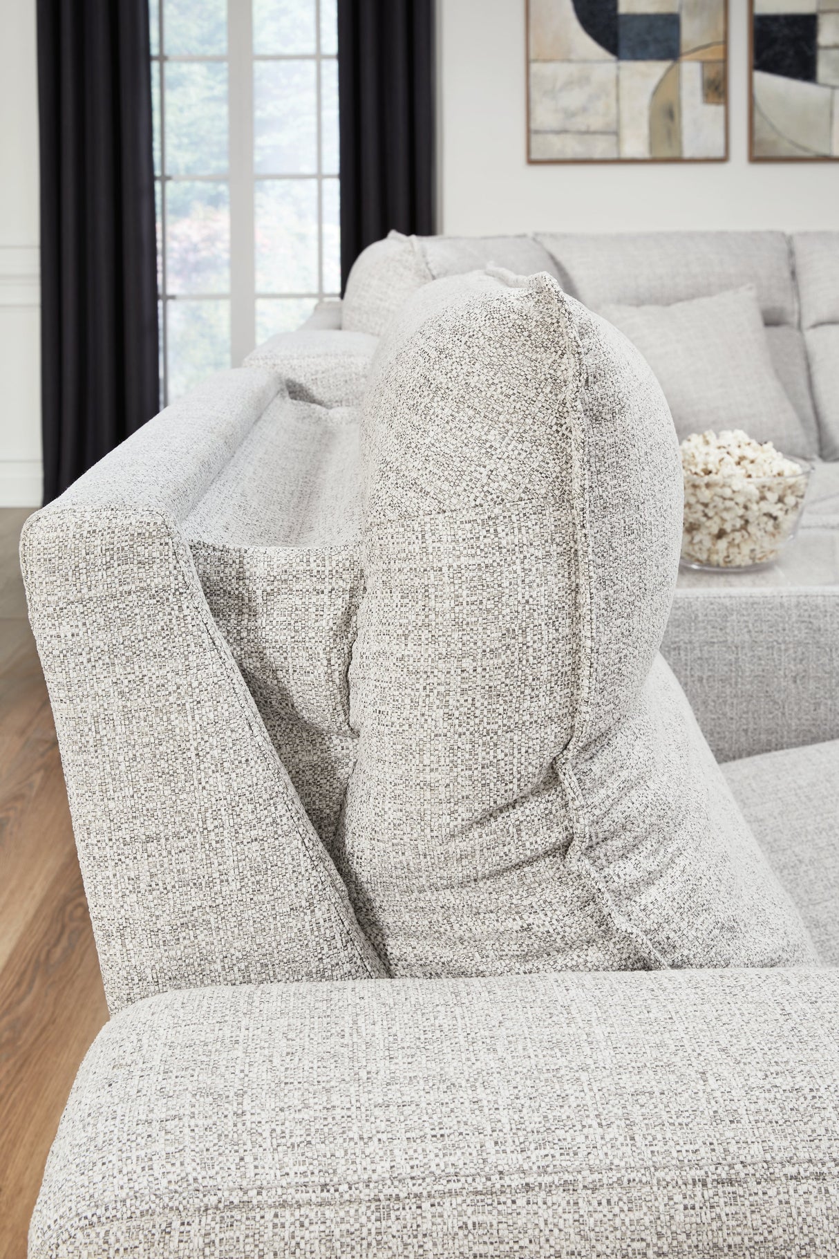 ModMax II Stone 6-Piece Reclining Sectional with Console by Ashley at Eve Furniture