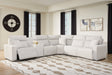 ModMax II Stone 6-Piece Reclining Sectional with Console by Ashley at Eve Furniture
