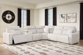 ModMax II Stone 6-Piece Reclining Sectional with Console by Ashley at Eve Furniture