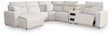 ModMax II Stone 6-Piece Reclining Sectional with LAF Chaise and Audio Console by Ashley at Eve Furniture