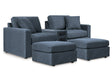 Modmax Ink 3-Piece Sectional and 2 Ottomans by Ashley at Eve Furniture