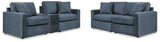 Modmax Ink 3-Piece Sectional Sofa and 2-Piece Sectional Loveseat by Ashley at Eve Furniture