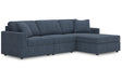 Modmax Ink 3-Piece Sectional with RAF Chaise by Ashley at Eve Furniture