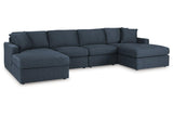 Modmax Ink 4-Piece Performance Fabric Double Chaise Sectional by Ashley at Eve Furniture