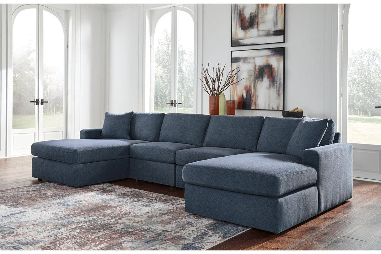 Modmax Ink 4-Piece Performance Fabric Double Chaise Sectional by Ashley at Eve Furniture