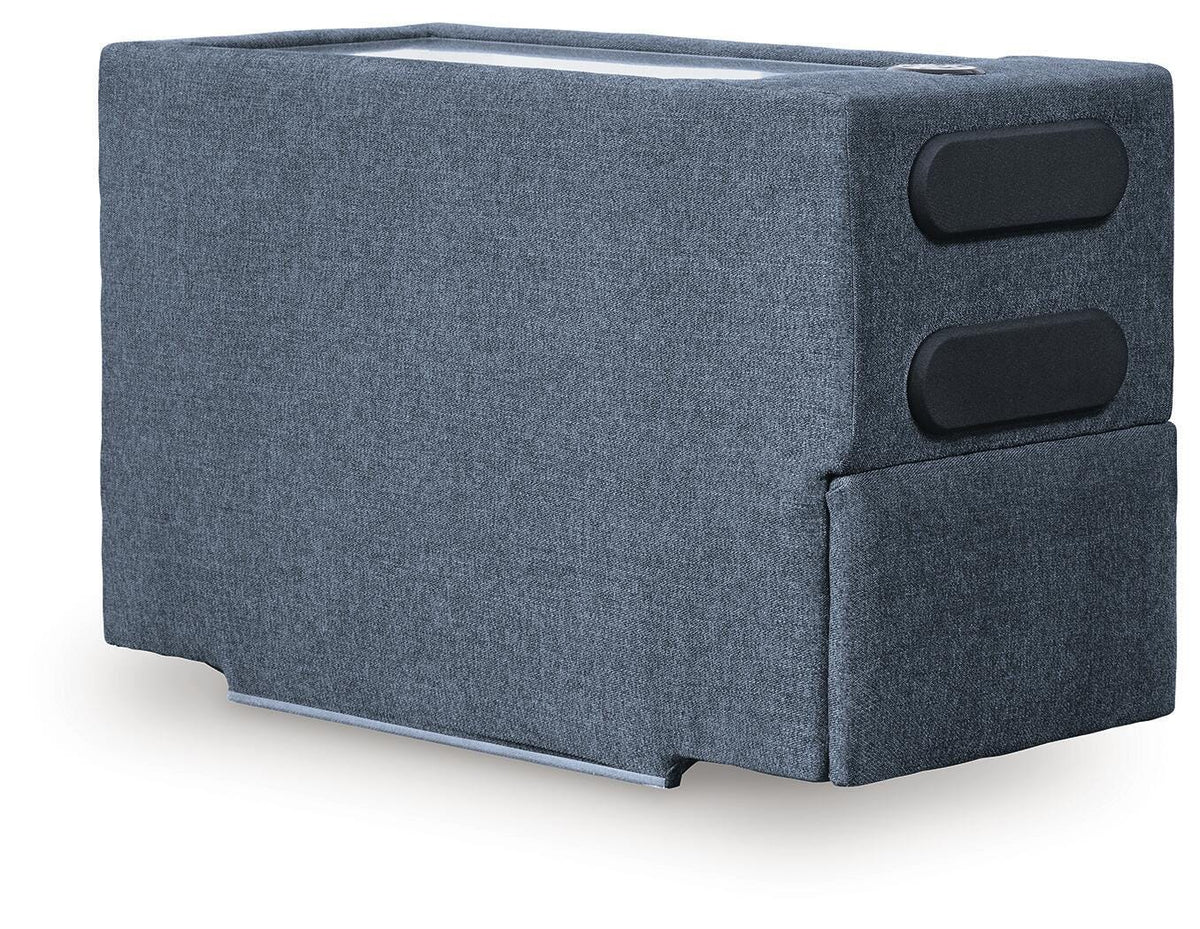 Modmax Ink 5-Piece Double Storage Chaise Sectional with Audio Consoles by Ashley at Eve Furniture