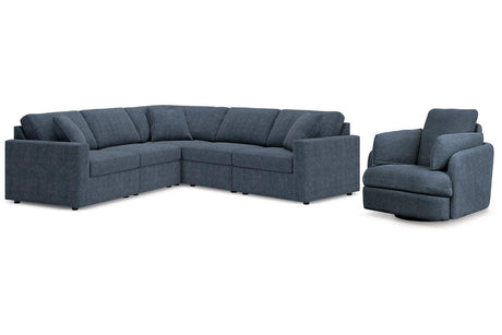Modmax Ink 5-Piece Sectional and Swivel Glider Recliner by Ashley at Eve Furniture