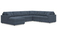 Modmax Ink 6-Piece Performance Fabric LAF Sectional by Ashley at Eve Furniture