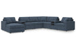 Modmax Ink 8-Piece Sectional with Audio and LAF Chaise by Ashley at Eve Furniture